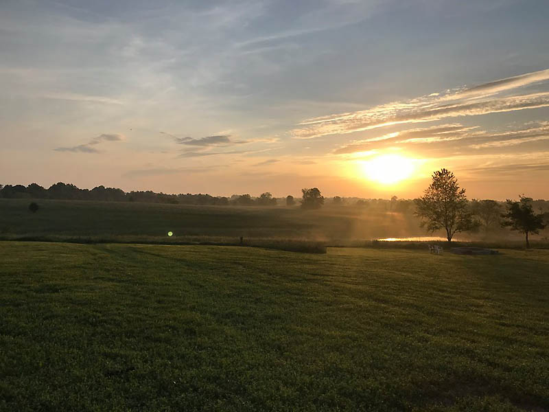 Sunrise at Moserwood Farm in Pleasureville, Kentucky